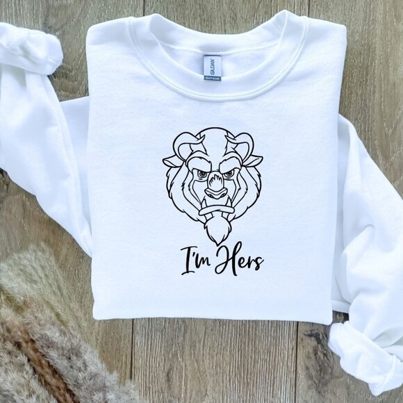 Disney I'm Hers Beauty and the Beast Sweatshirt - Picture 1 of 4